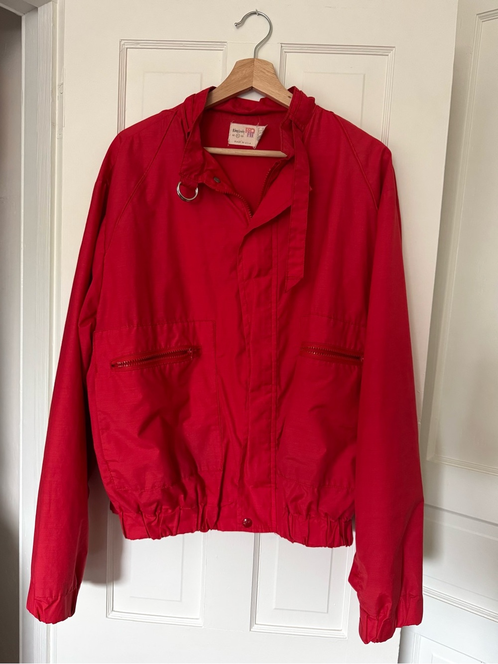 Vintage 90’s King Louie Unisex Red Lightweight Windbreaker Jacket Size XL